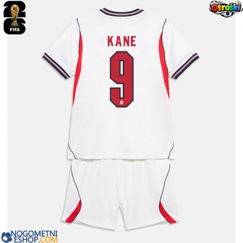 Otroški Nogometni dresi Anglija Harry Kane #9 Domači SP 2026 Kratek Rokav (+ Kratke hlače)